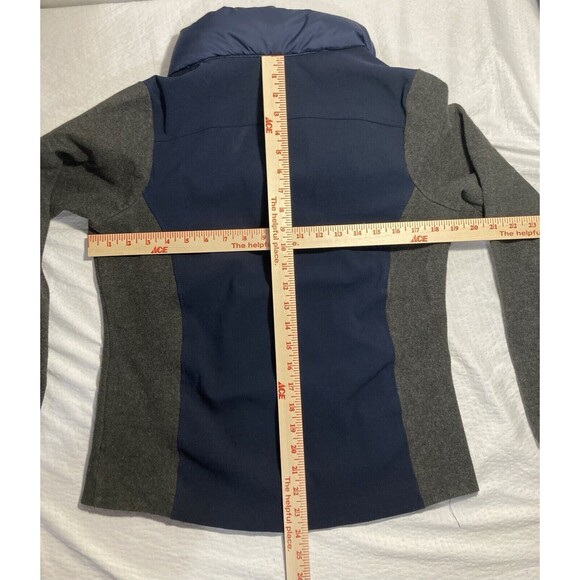 Columbia Women’s Medium Jacket Omni Heat Blue Gray Felt Sleeves Unique Style - Picture 9 of 9